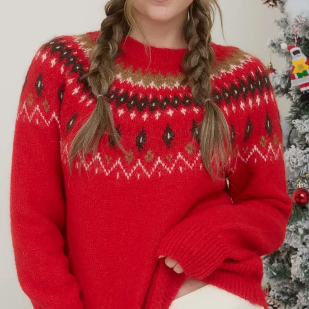 Red Fair Isle Sweater